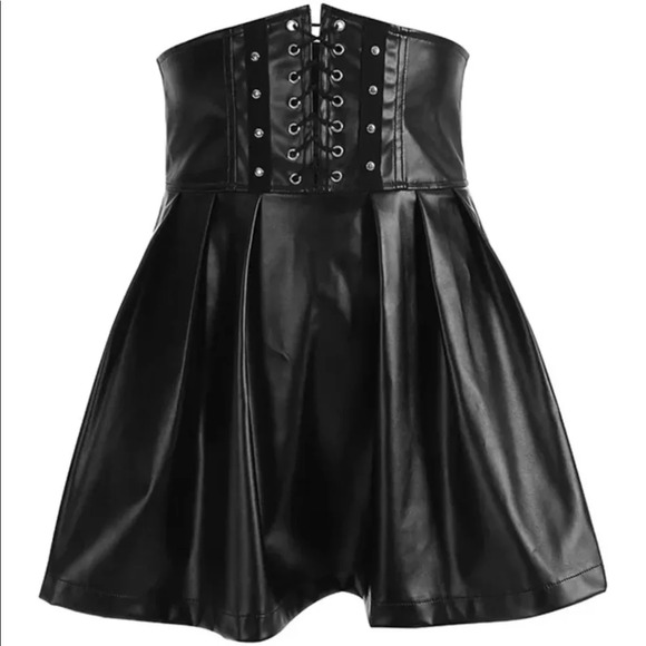 Gothic Halloween Collection Sexy Corset Tunic Leather High-rise Dress Skirt - Picture 3 of 9